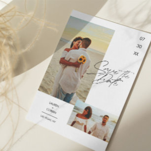 Modernes und einfaches Foto Save the Date Einladun Einladung
