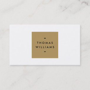 MODERNES UND EINFACHES GOLD-BOX-LOGO AUF WEISS VISITENKARTE