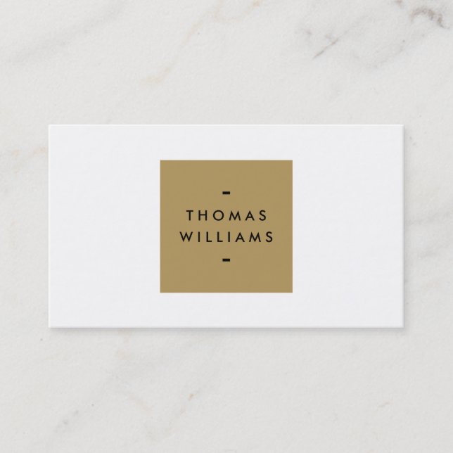 MODERNES UND EINFACHES GOLD-BOX-LOGO AUF WEISS VISITENKARTE (Vorderseite)