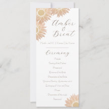 Modernes und einfaches Hochzeitsprogramm für Sonne