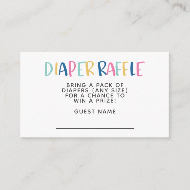 Modernes und einfaches Hope Rainbow Diaper Raffle Begleitkarte (Vorderseite)