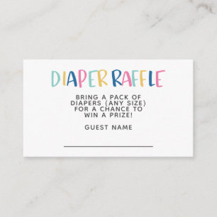 Modernes und einfaches Hope Rainbow Diaper Raffle Begleitkarte