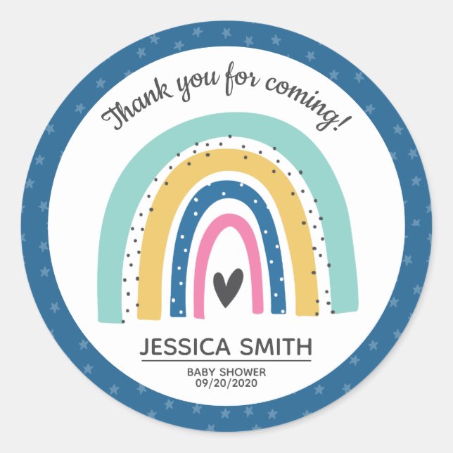 Modernes und einfaches Hope Rainbow Runder Aufkleber (Vorderseite)