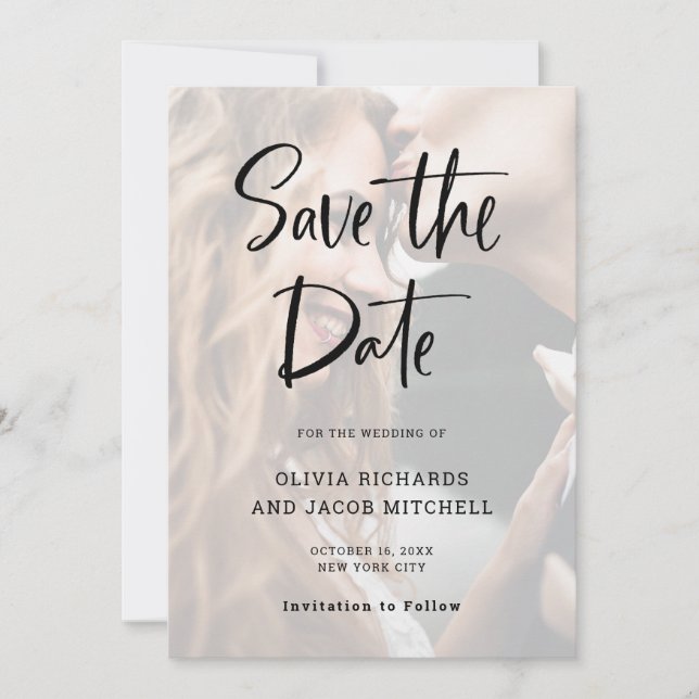 Modernes und elegantes | Custom Foto Wedding Save The Date (Vorderseite)