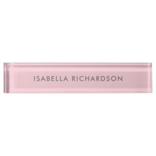 Modernes und elegantes rosa Grau Namensplakette