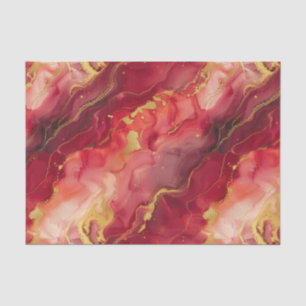 Modernes und elegantes Rot und Gold Seidenpapier