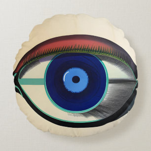 Modernes und farbenfrohes Eyeball-Kissen Rundes Kissen