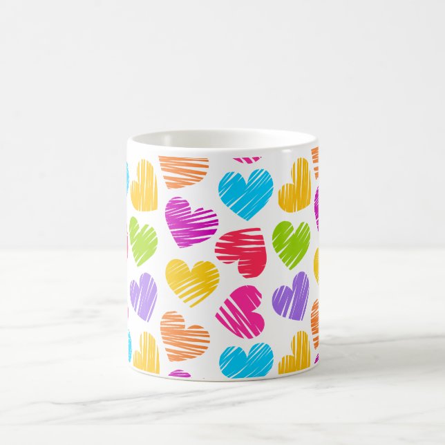 Modernes und Girly Vibranly Vidled Herts Pattern Kaffeetasse (Mittel)