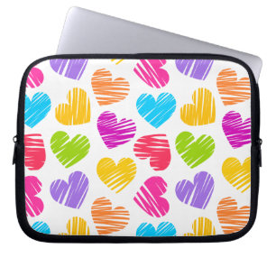 Modernes und Girly Vibranly Vidled Herts Pattern Laptopschutzhülle