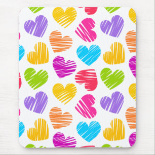 Modernes und Girly Vibranly Vidled Herts Pattern Mousepad