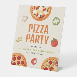 Modernes und italienisches Pizza-Party für jeden A Sockelschild