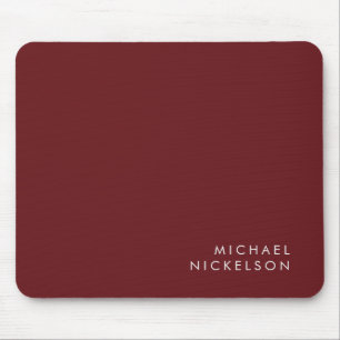 Modernes und minimales Burgund   Name hinzufügen Mousepad