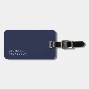 Modernes und minimales Dunkles Navy Blau Name hi Gepäckanhänger