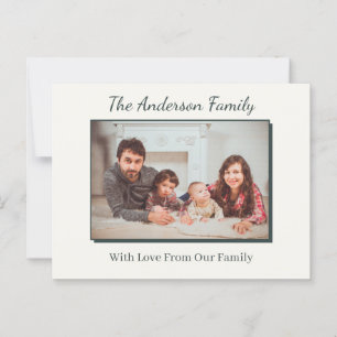 Modernes und minimalistisches Familienfoto-Andenke Postkarte