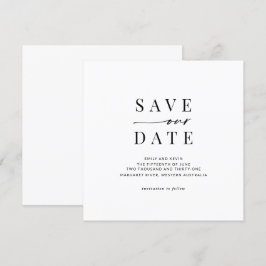 Modernes und minimalistisches Quadrat Save the Dat Einladung