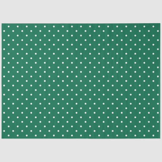 Modernes und Niedliches Green Polka Dots Weihnacht Seidenpapier (Vorderseite)
