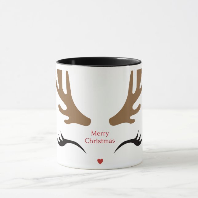 Modernes und Niedliches Rentier-Gesicht Tasse (Zentrum)