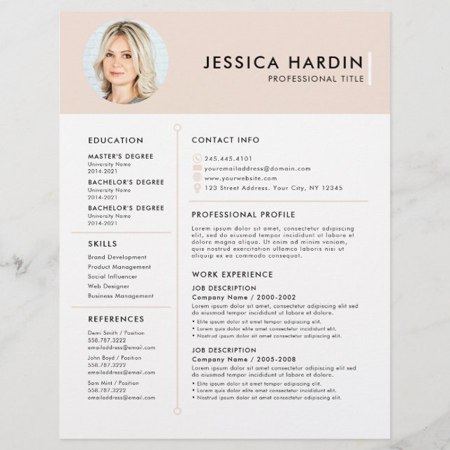 Modernes und sauberes Beige-Job-Foto Flyer (Vorne)