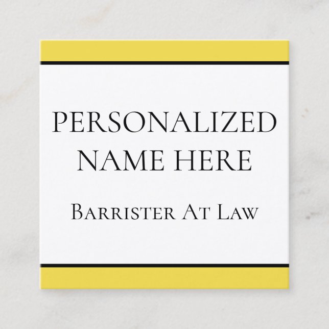 Modernes und schicke Barrister auf der Law Busines Quadratische Visitenkarte (Vorderseite)