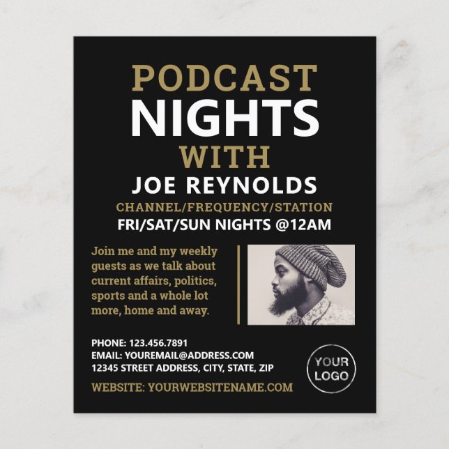 Modernes und stilvolles Podcaster, Podcast-Werbung Flyer (Vorne)