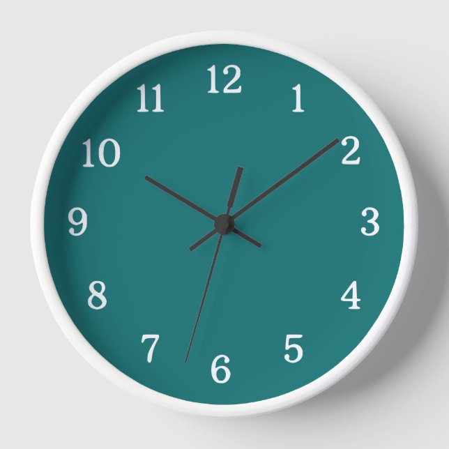 Modernes und trendiges Grün und Weiß Minimalistisc Uhr (Vorderseite)