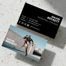Modernes und trendy Personal Trainer Fitness Foto