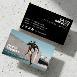 Modernes und trendy Personal Trainer Fitness Foto Visitenkarte
