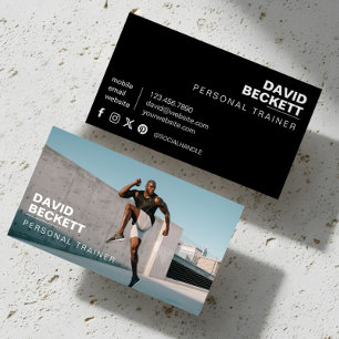 Modernes und trendy Personal Trainer Fitness Foto Visitenkarte