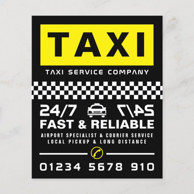 Modernes und trendy Taxi-Kfz-Unternehmen mit Preis Flyer (Vorne)
