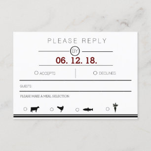 Modernes und urbanes Minimalistisch Schwarz-Weiß RSVP Karte