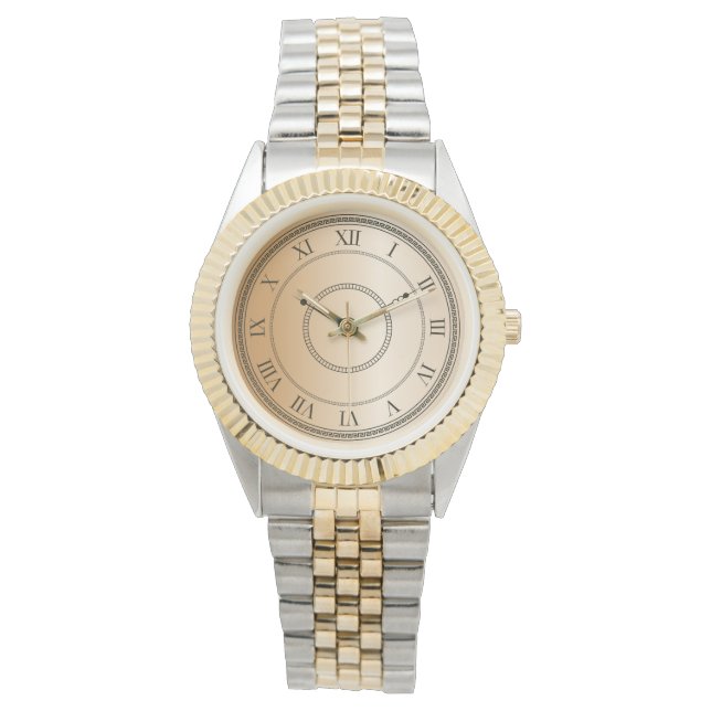 Modernes Unisex Two Tone Armbanduhr (Vorderseite)