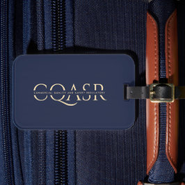 Modernes Unternehmen Monogram Beruflich Dark Blue Gepäckanhänger