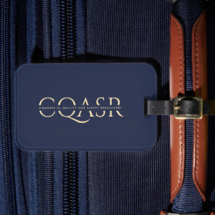 Modernes Unternehmen Monogram Beruflich Dark Blue Gepäckanhänger