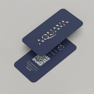 Modernes Unternehmen Monogram Elegant Dark Blue Visitenkarte