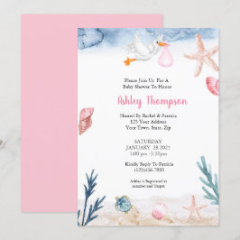 Modernes Unterwasserrosa Einladung