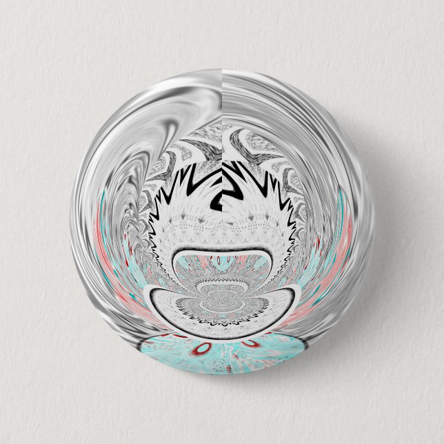 Modernes Urban Ash Gray Flora Abstraktes Muster Ku Button (Vorderseite)