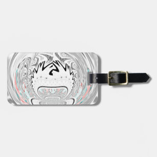 Modernes Urban Ash Gray Flora Abstraktes Muster Ku Gepäckanhänger