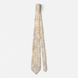 Modernes Urban Sepia Gold Beige White Lace Krawatte