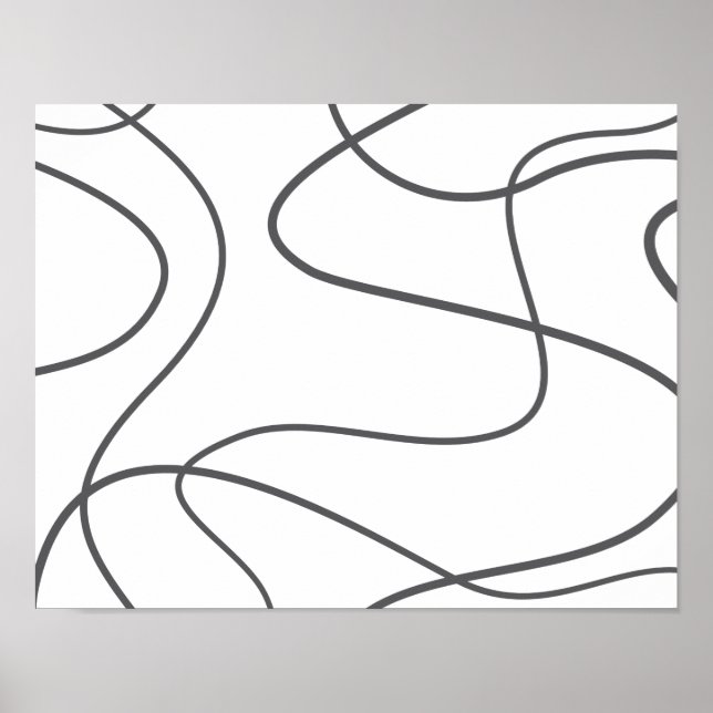 Modernes, urbanes, abstraktes Muster. Kurven, gewe Poster (Vorne)