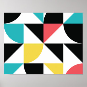 Modernes, urbanes, buntes, lustiges geometrisches  poster
