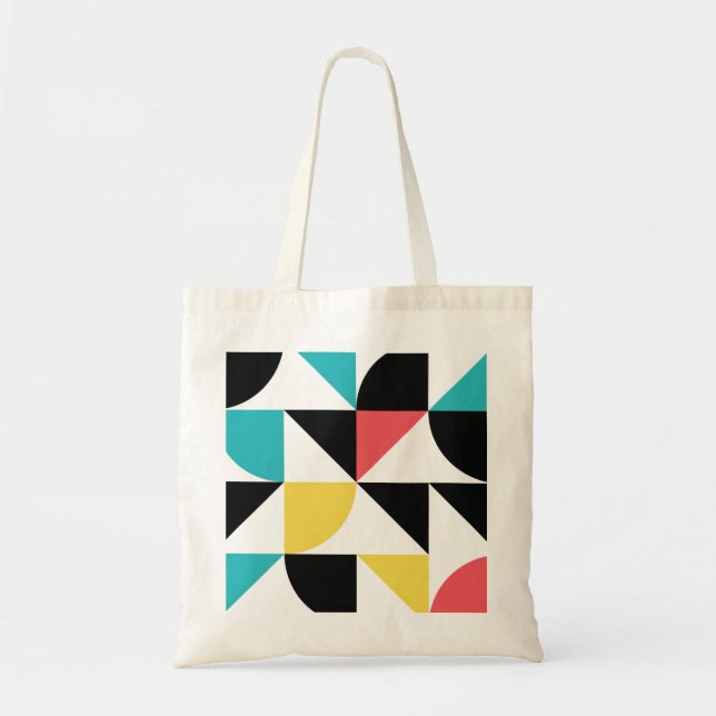 Modernes, urbanes, buntes, lustiges geometrisches  tragetasche (Vorne)