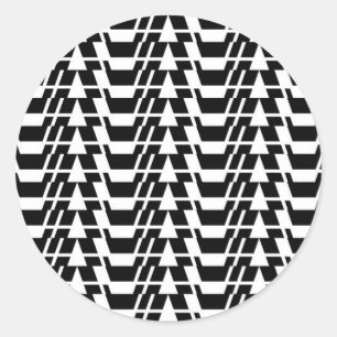 Modernes, urbanes, cooles, kühnes geometrisches Mu Runder Aufkleber