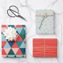Modernes Urlaubspapier für Bäume - rot Geschenkpapier Set