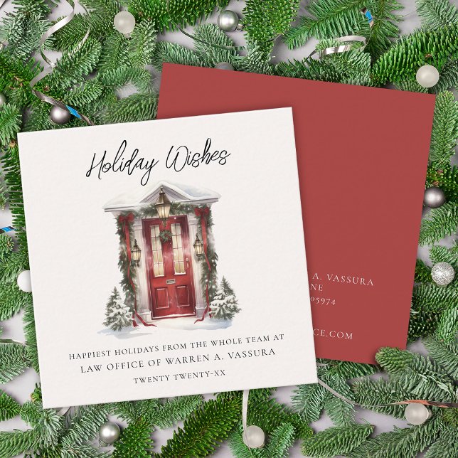 Modernes Urlaubsziel Quadratische Visitenkarte (Modern Holiday Wishes Business Square Business Card)