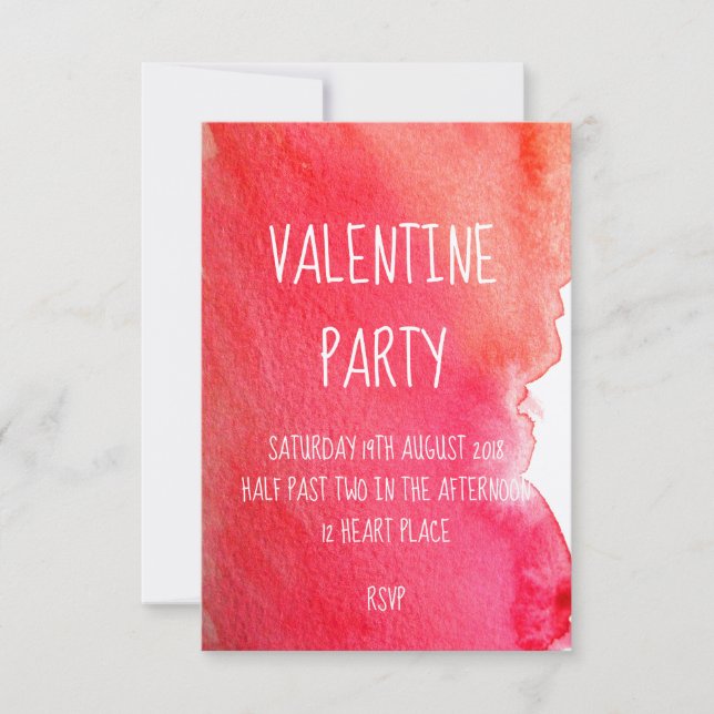 Modernes Valentiner Party in Rot Einladung (Vorderseite)