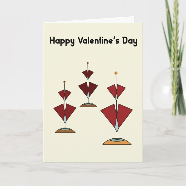 Modernes Valentines Red Hearts Party des Mittelalt Karte (Vorderseite)
