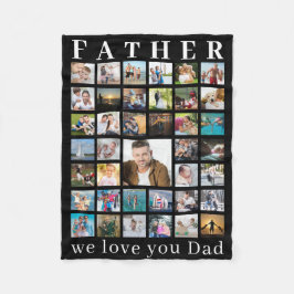Modernes VATER-Foto sammelt Ihren Text schwarz Fleecedecke