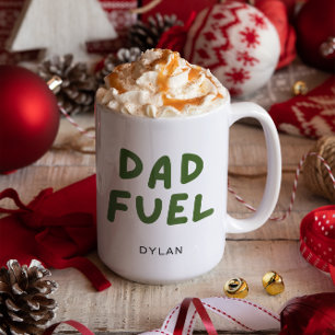 Modernes Vater Treibstoff Personalisiertes Geschen Zweifarbige Tasse