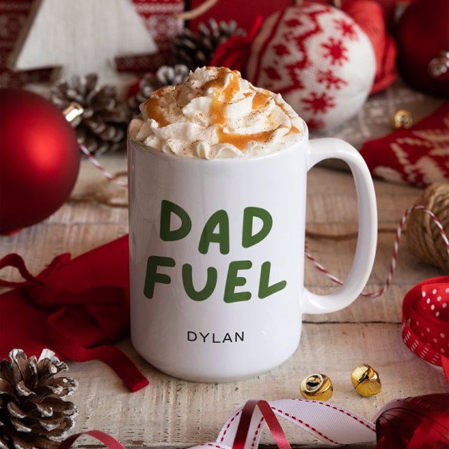 Modernes Vater Treibstoff Personalisiertes Geschen Zweifarbige Tasse (Von Creator hochgeladen)
