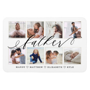 Modernes Vaterskriptgeschenk für Vater-Fotocollage Magnet
